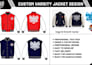 create professional varsity jacket design with 3d mockup